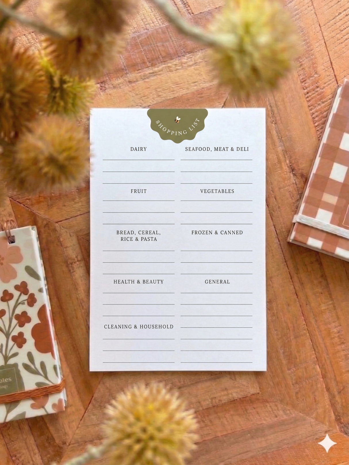 Shopping List Planner Notepad | Minimalist Groceries List
