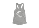 Women's Tank Top, Moon and Climber: Heather Gray