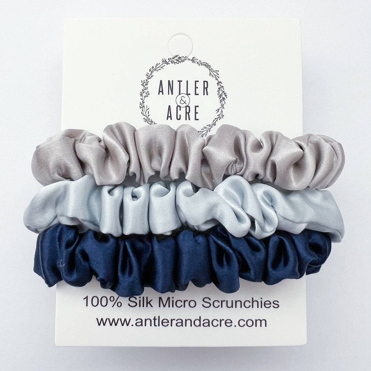 100% Silk Micro Scrunchie Trio