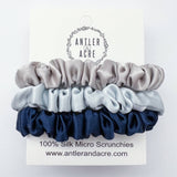 100% Silk Micro Scrunchie Trio