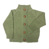 Sage Merino Wool Knit Cardigan