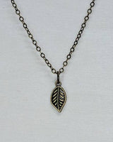 Leaf Necklace: Antique Brass