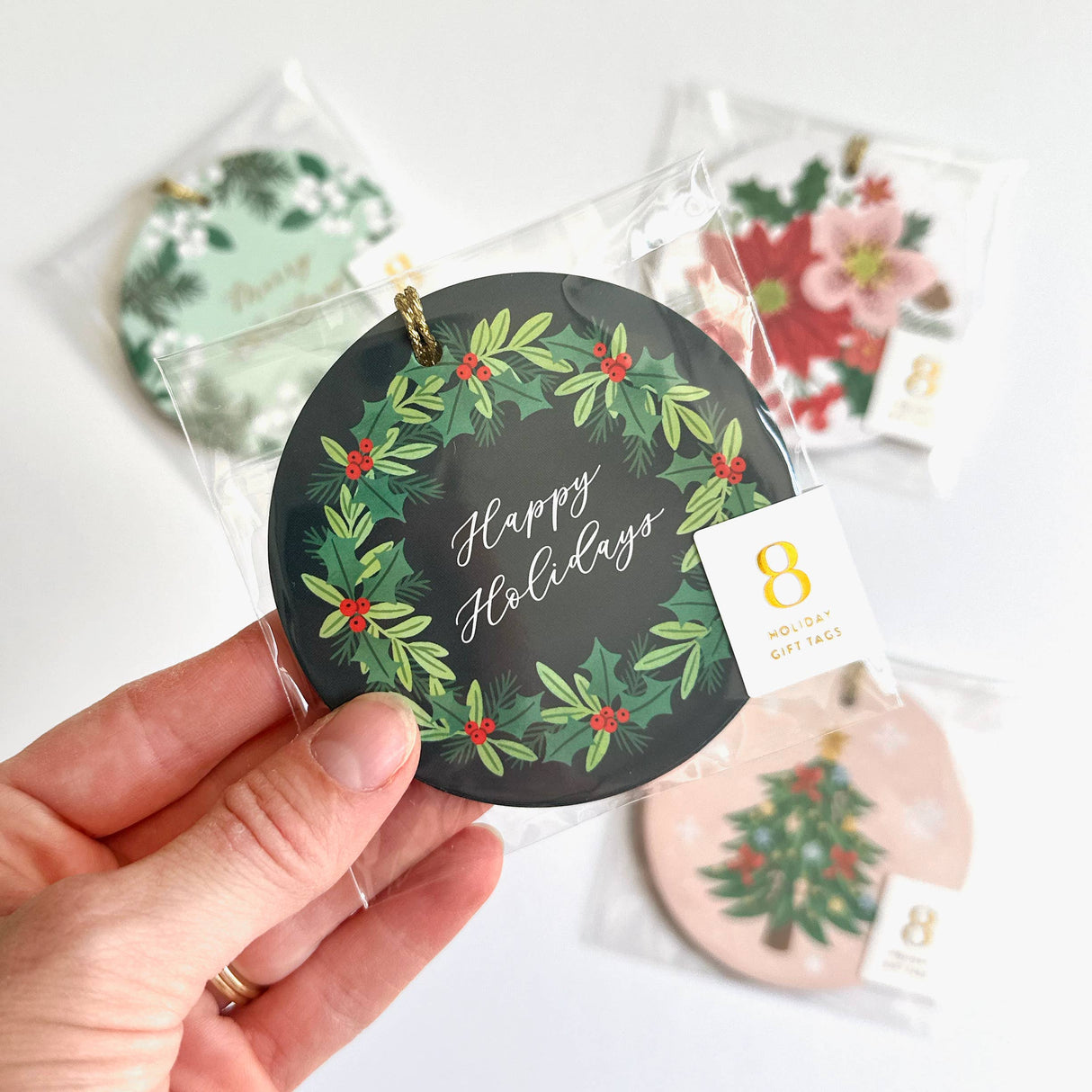 Christmas Wreath Gift Tags | Set of 8