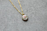 Vintage Floral Necklace - Pink Rose