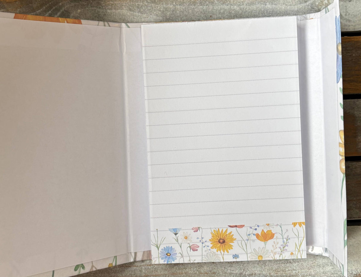Magnetic closure notepad booklet - floral - 100 sheets 
