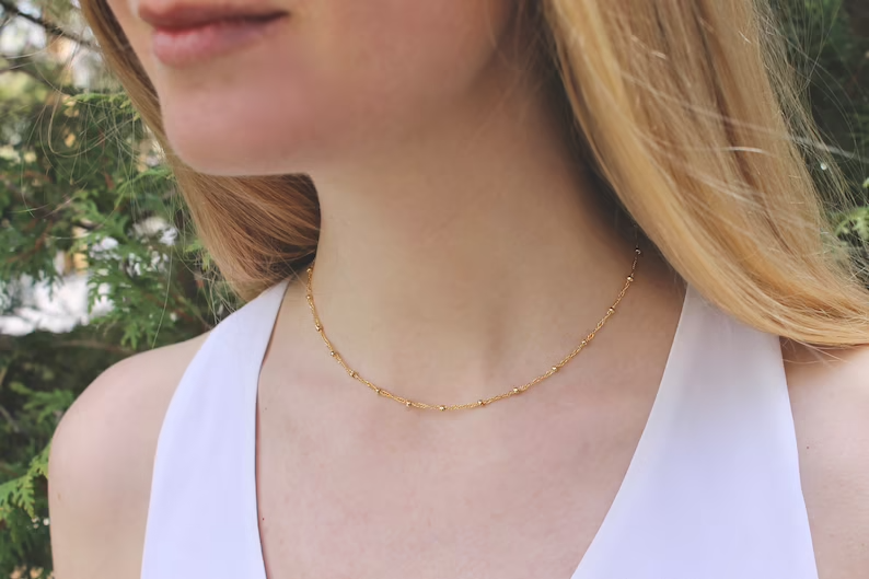 Satellite Ball Chain Layering Necklace
