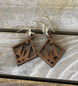 Walnut Wood Earrings - Trees