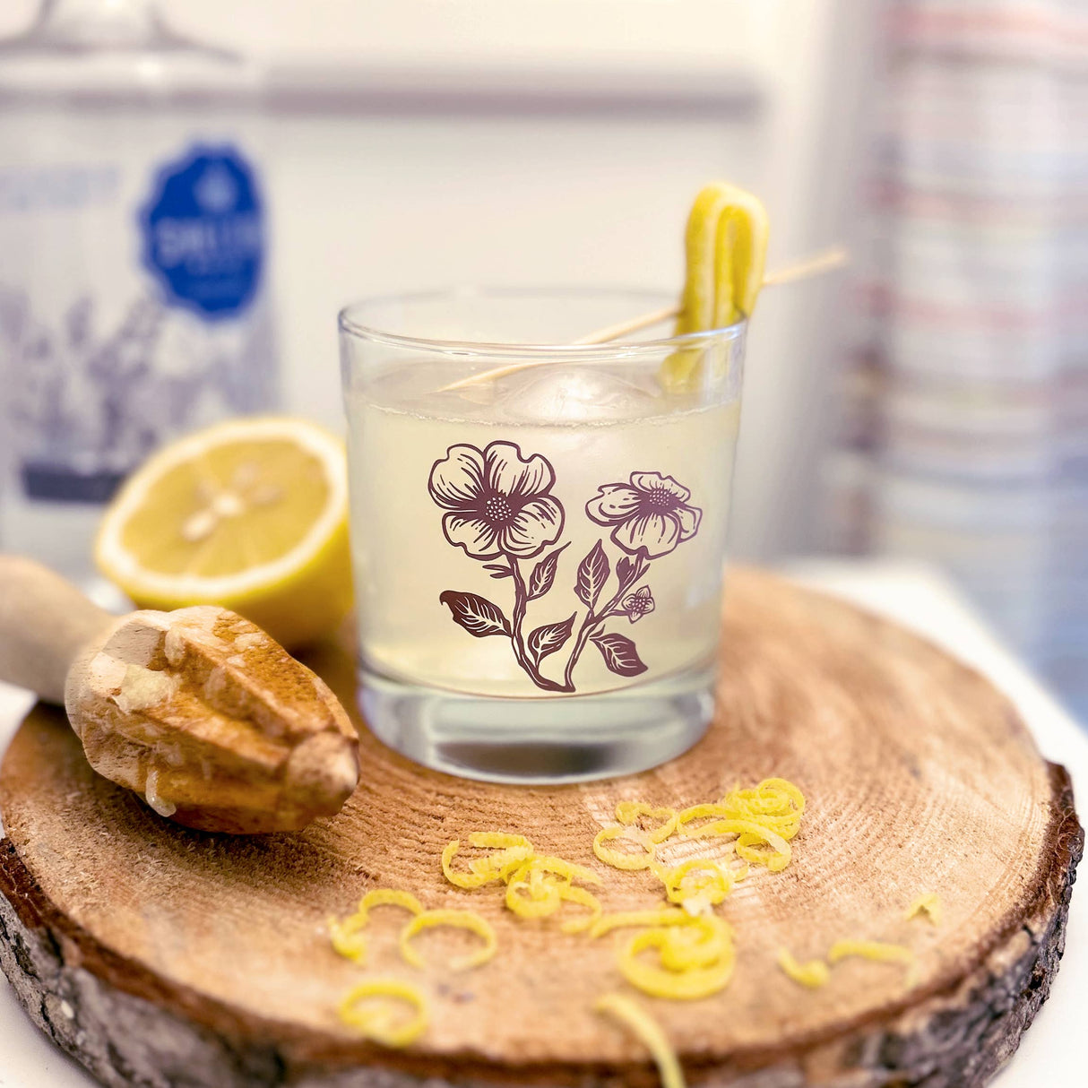 Lowball Cocktail Glass: Flowering Dogwood