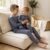 Serenity Blue Bamboo Baby Romper – Soft Stretch Sleepwear