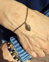 Leaf Bracelet: Antique Brass