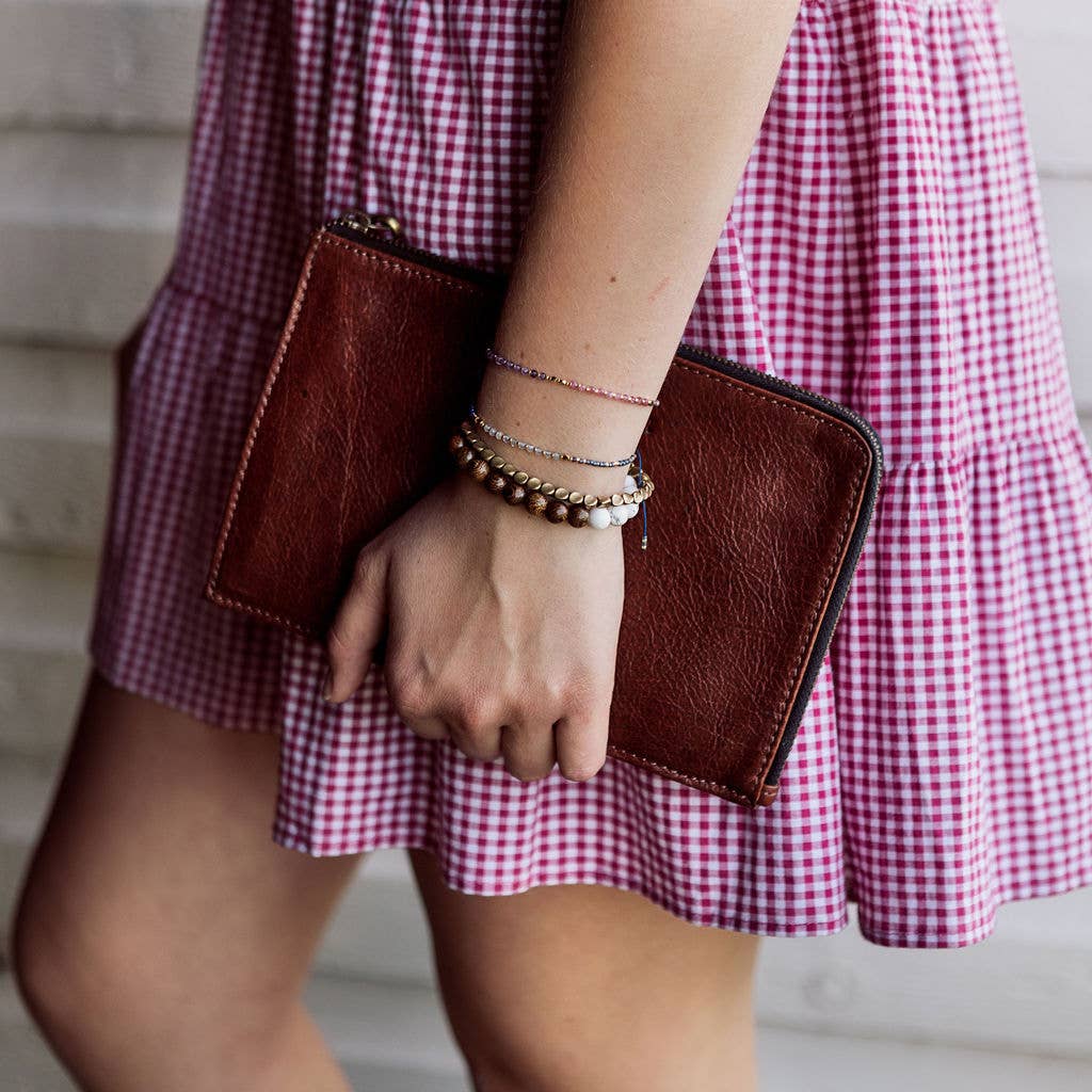 Donnelly Wood & Stone Bead Bracelet: Marble