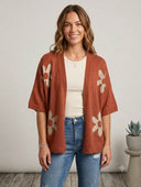 Italian Made Cardigan with Daisy Accents