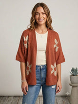 Italian Made Cardigan with Daisy Accents