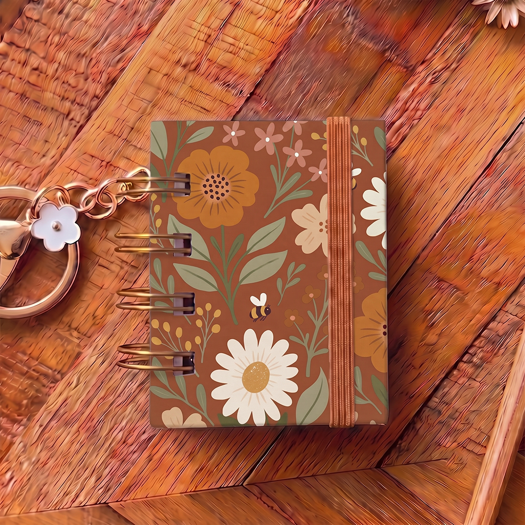 Terracota Floral |Mini Book Keychain