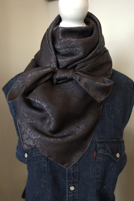 Wild Rag/Silk Scarf - Charcoal Jacquard