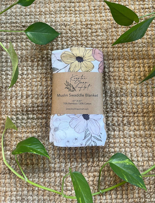 Vintage Blossom Swaddle Blanket