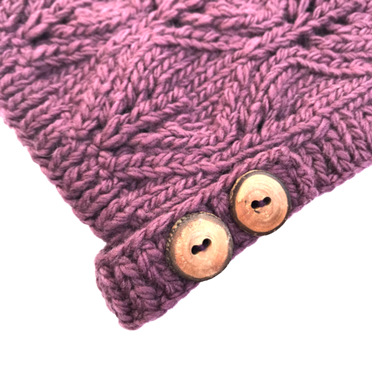 Plum Merino Wool Knit Bonnet