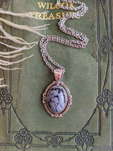 Snowflake Obsidian Necklace | Silver Pendant, Handmade Jewelry