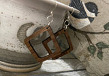 Walnut Wood Earrings - Open Square