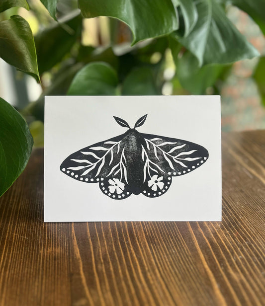 Floral Moth Greeting Card