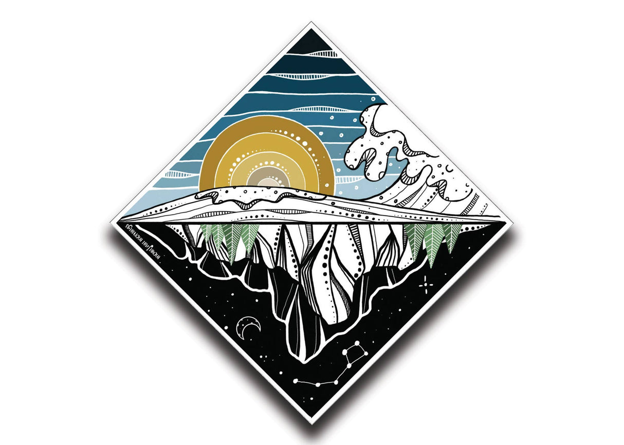 Mountain and Ocean Sticker