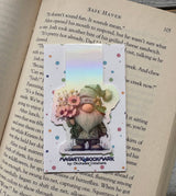 Whimsical gnome holographic magnetic bookmark