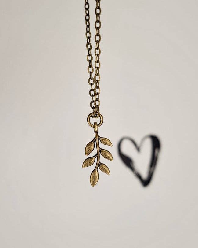 Fern Necklace: Antique Brass