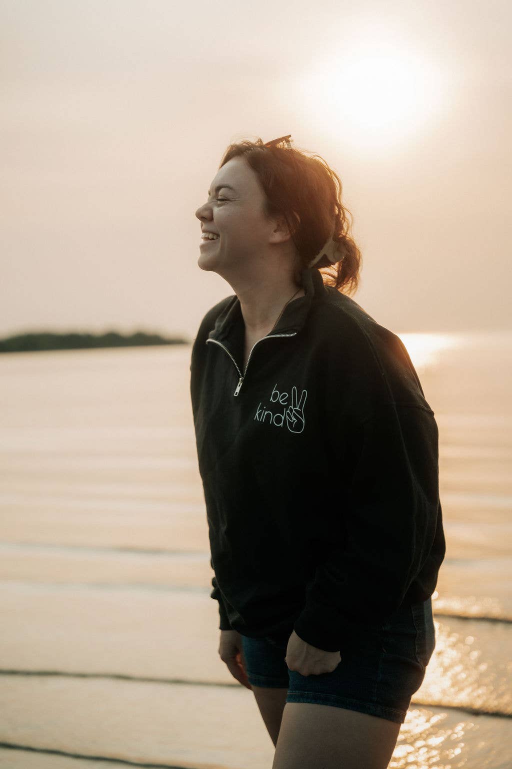 Be Kind Quarter Zip: Black