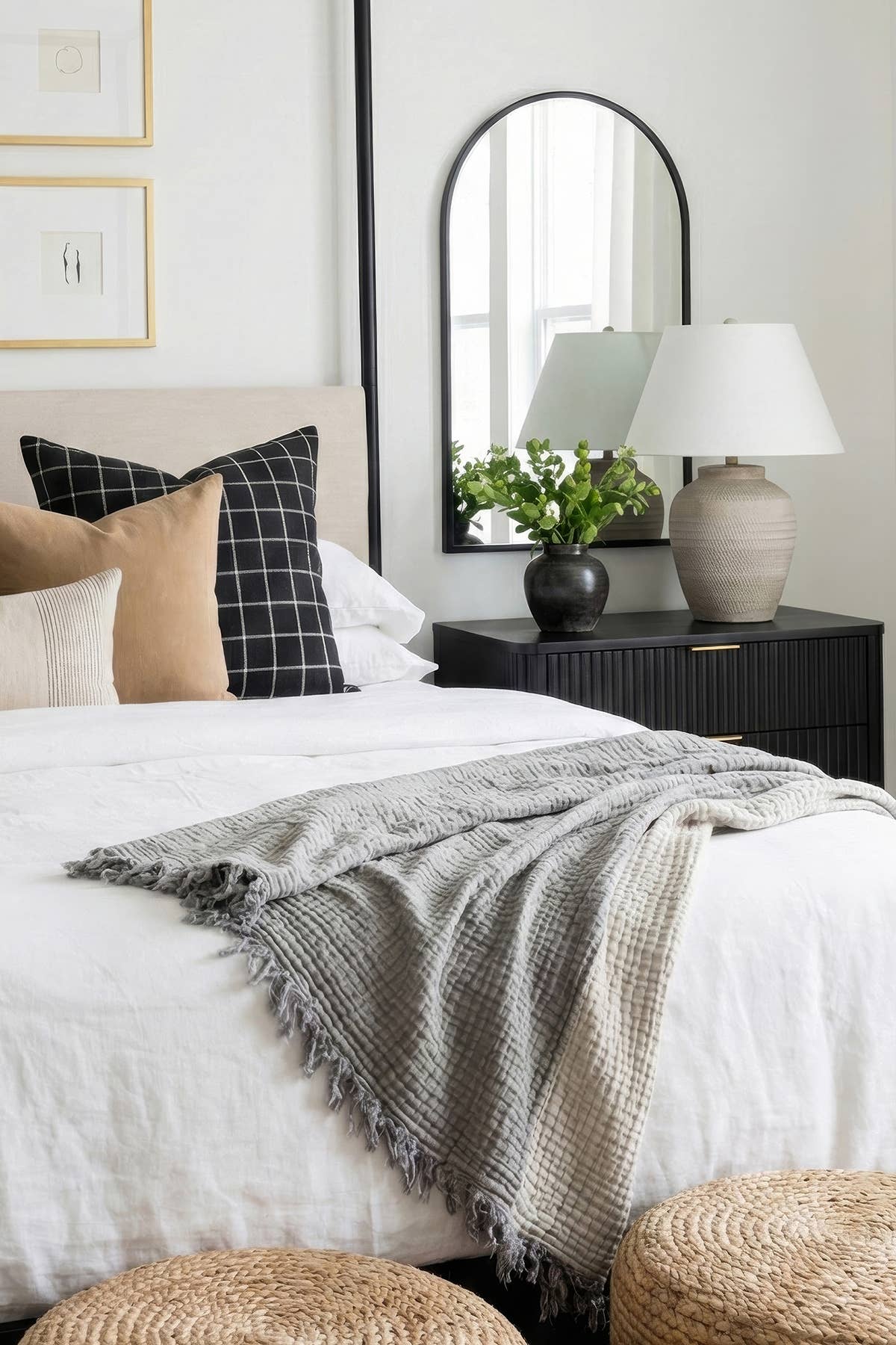 4 Layer Muslin Cotton Throw Blanket: Beige
