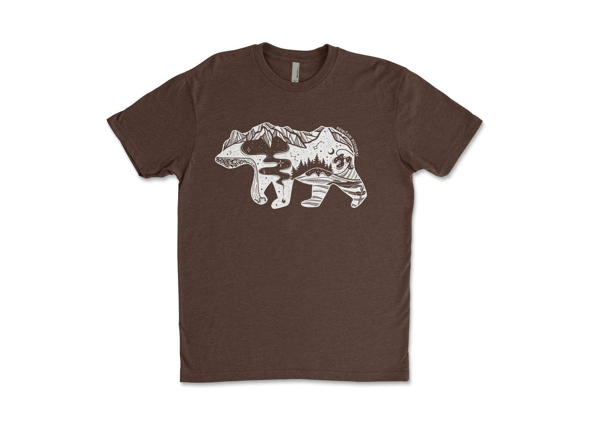 Roaming Bear, Unisex Tee: Espresso