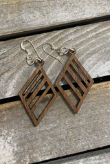 Walnut Wood Earrings - Geometric