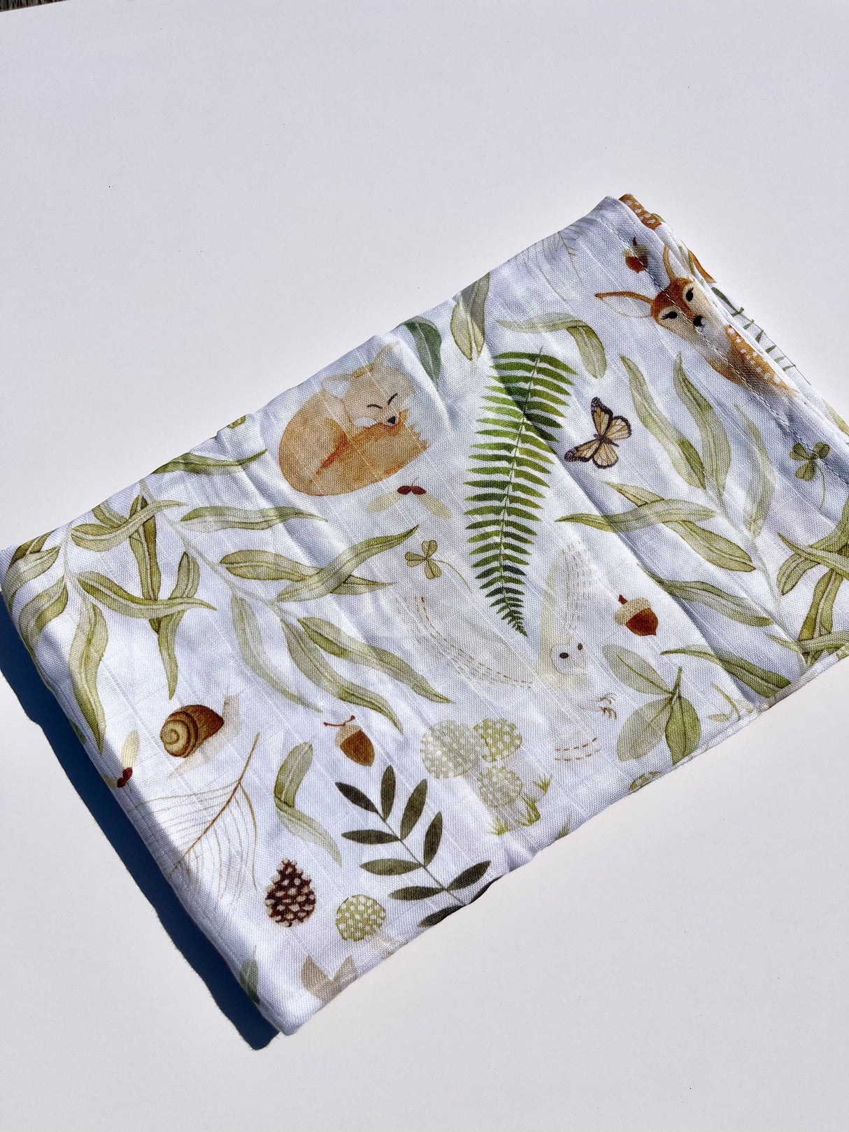 Woodland Baby Blanket  |  Forest Muslin Swaddle Blanket