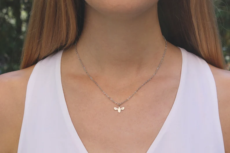 Silver Bee Necklace