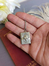 Silver Bee Book Locket Necklace