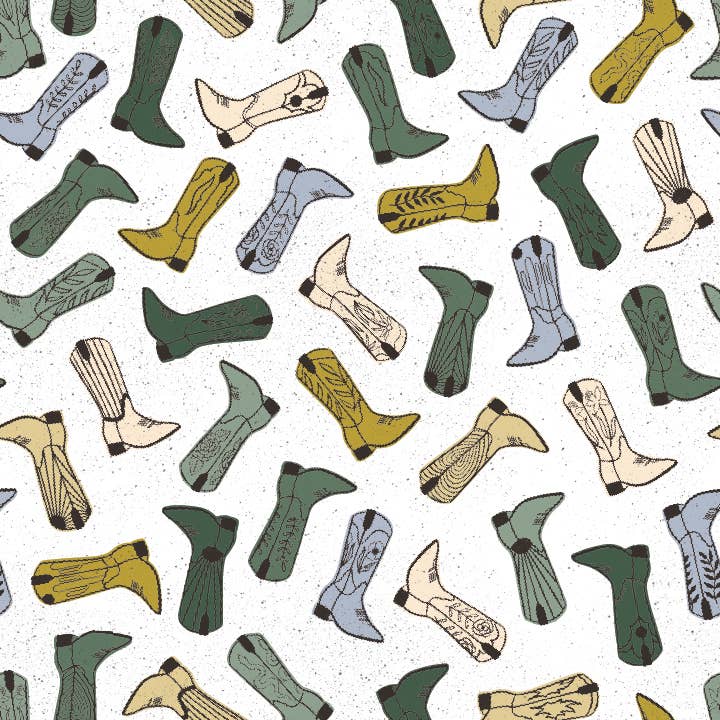 Cowboy Boot Baby Blanket  |  Western Muslin Swaddle Blanket