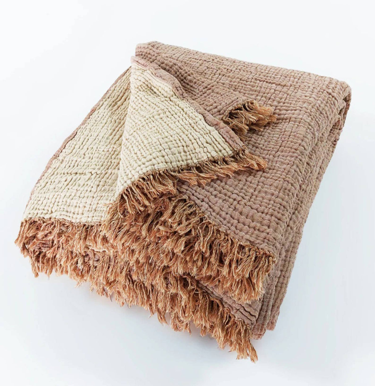 4 Layer Muslin Cotton Throw Blanket: Cinnamon