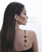 Rapids Stone Necklace: Antique Brass / Green - black - gray