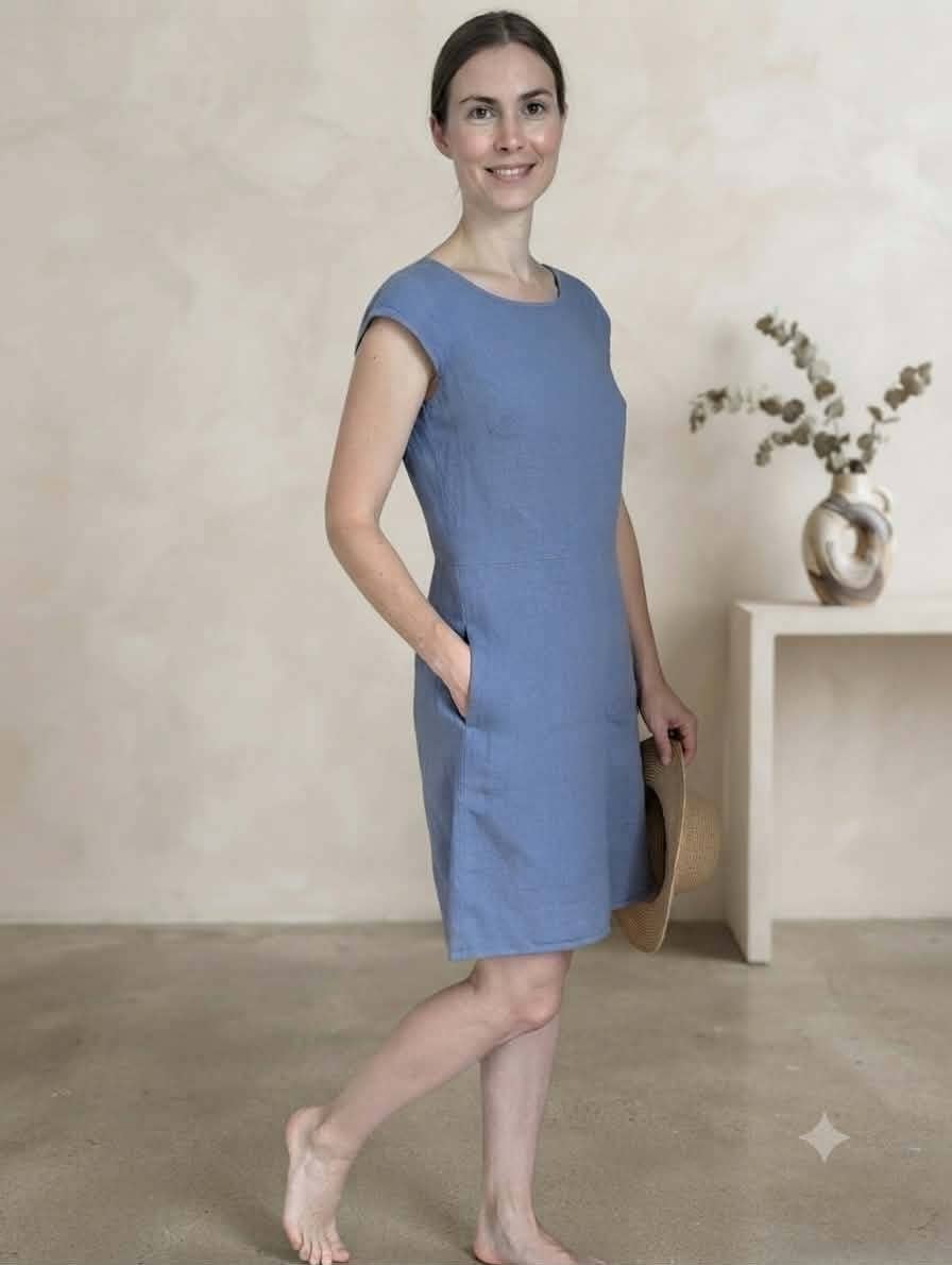 Linen Dress with Stretchy Sides