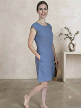 Linen Dress with Stretchy Sides