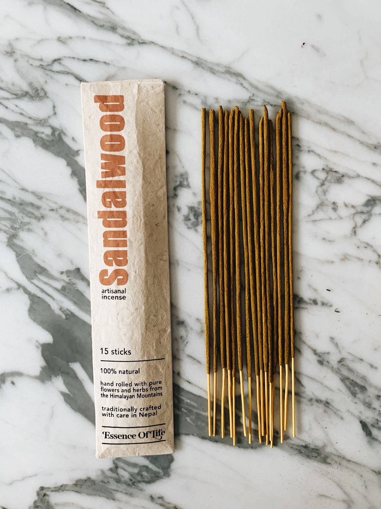 Handcrafted 100% Natural Artisanal incense: 15 sticks