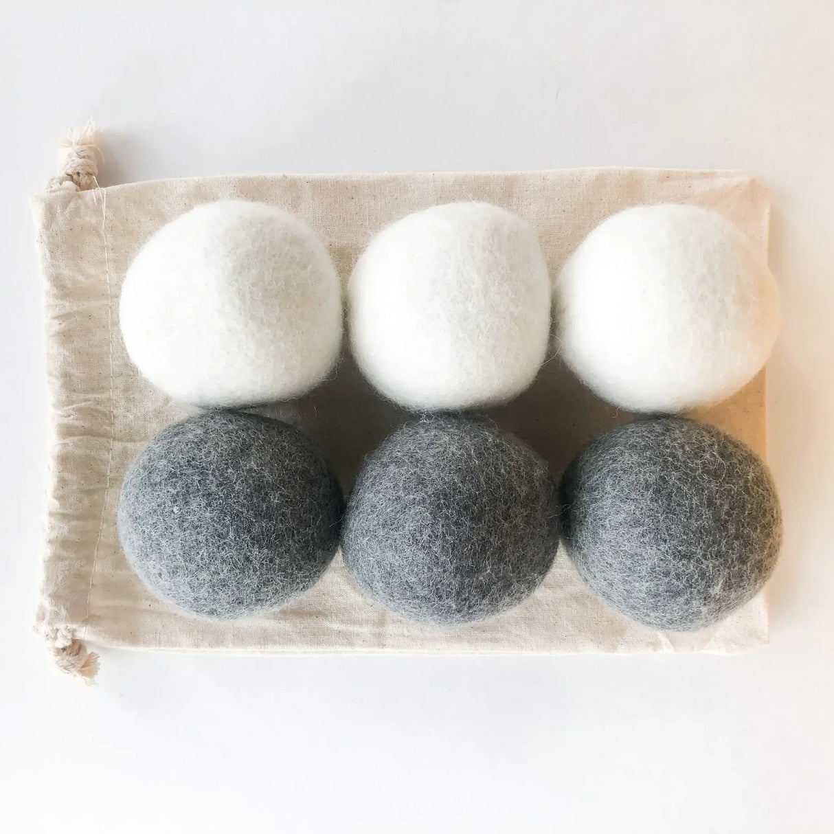 Natural Organic Handmade Wool Dryer Balls - Set of 6