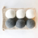 Natural Organic Handmade Wool Dryer Balls - Set of 6