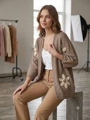 Italian Made Cardigan with Daisy Accents