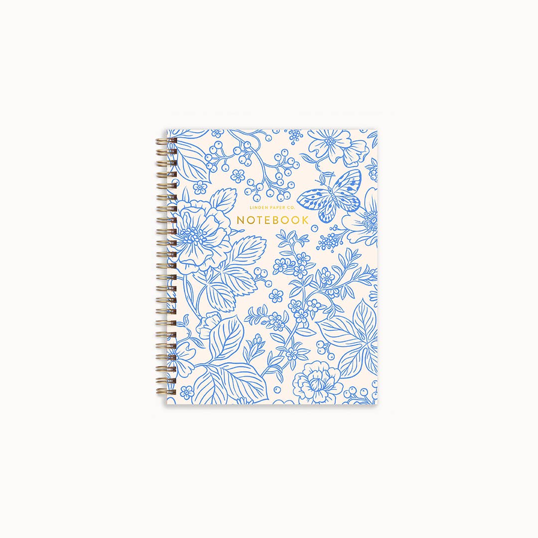 Blue Garden Notebook | Spiral Lined Notebook