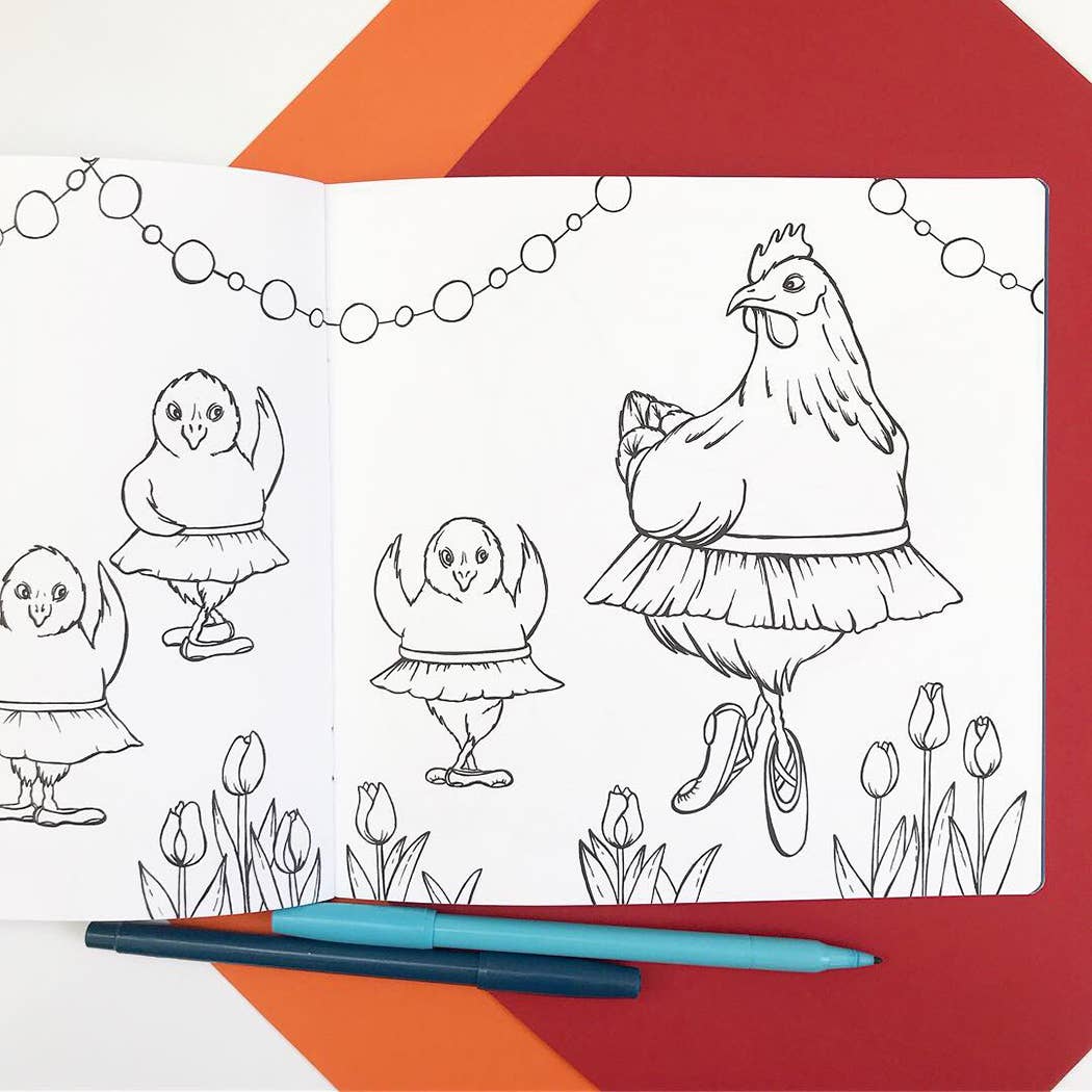 The Fashionable Hens Coloring Book