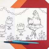 The Fashionable Hens Coloring Book