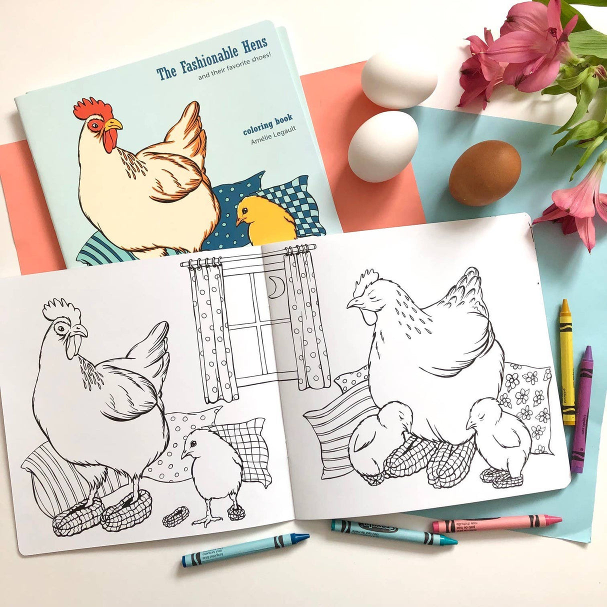 The Fashionable Hens Coloring Book