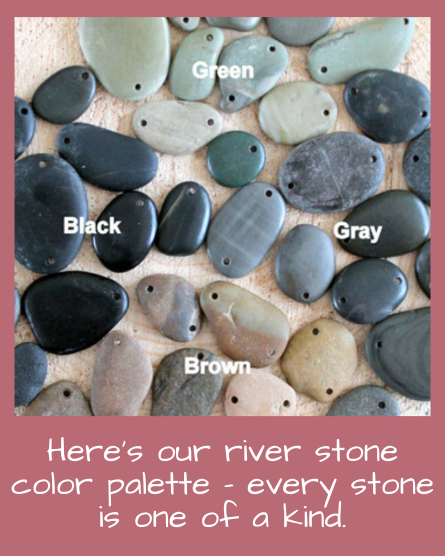 River Stone + Silver Charm Mandala Necklace