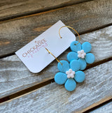 Flower Power Hoop Clay Earrings