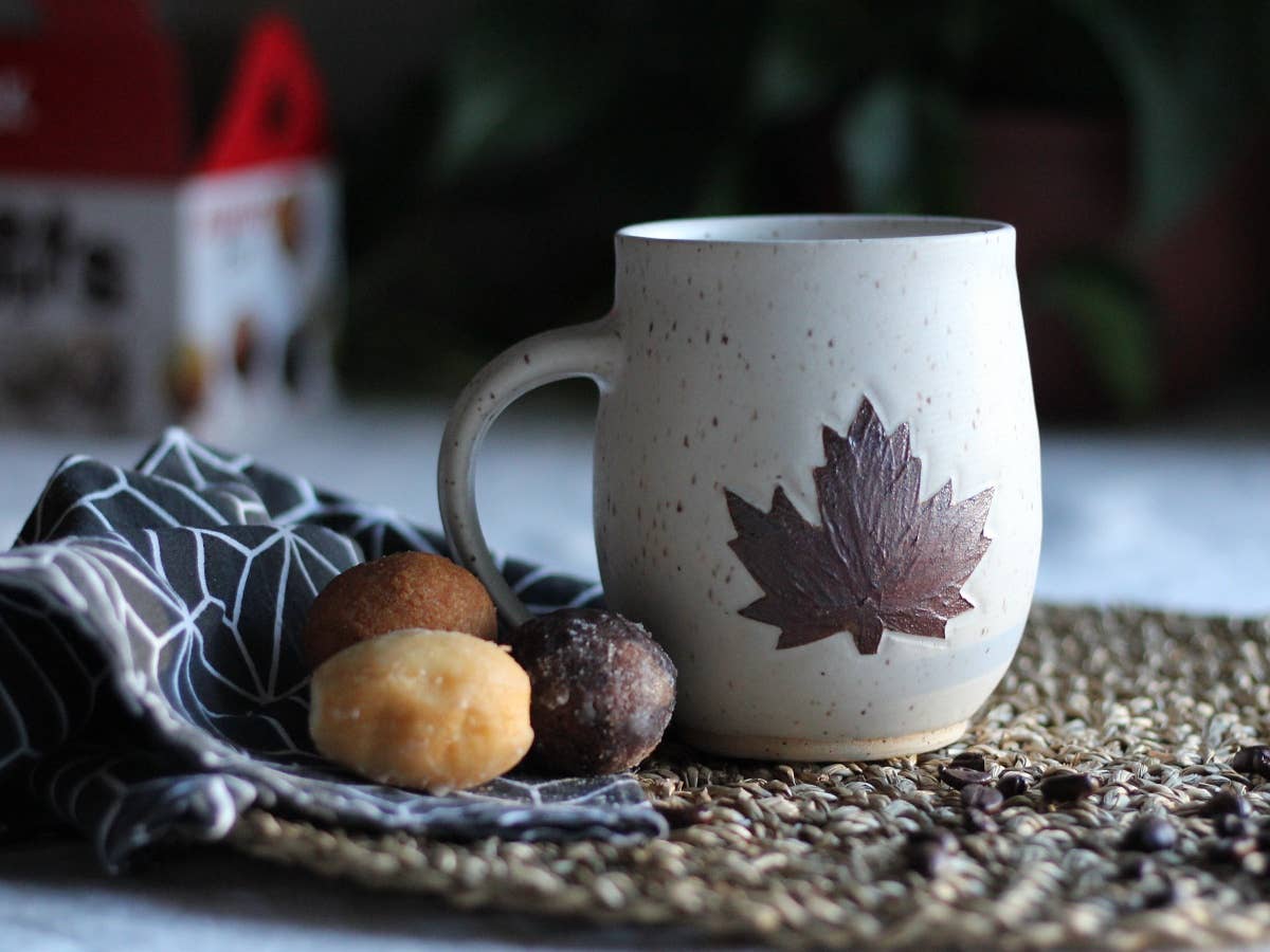 Maple Leaf Mug | Handmade Pottery | 16 oz